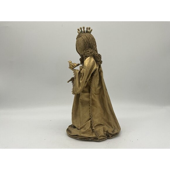 MCM Gold Angels Materials Starched and Hand Painted Antique Gold Set of 3 VTG - Picture 15 of 16